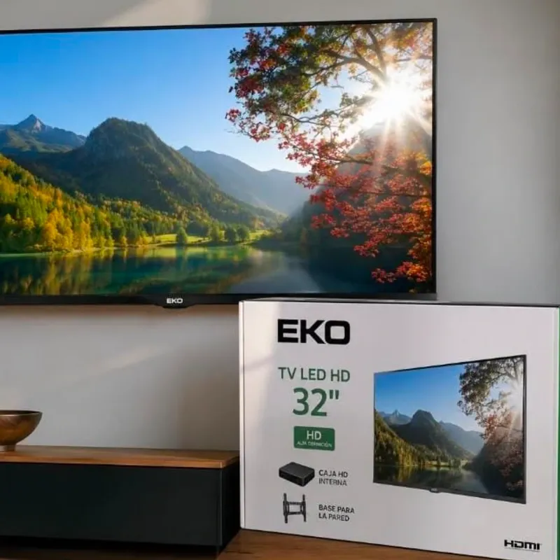 TV Eko de 32 pulgadas cajita interna soporte a la pared incluido