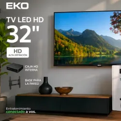 TV Eko de 32 pulgadas cajita interna soporte a la pared incluido