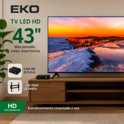 TV Eko de 43 pulgadas soporte a la pared y cajita interna incluida