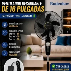 Ventilador recargable 16" de pedestal