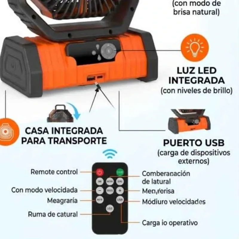 Ventilador recargable f6