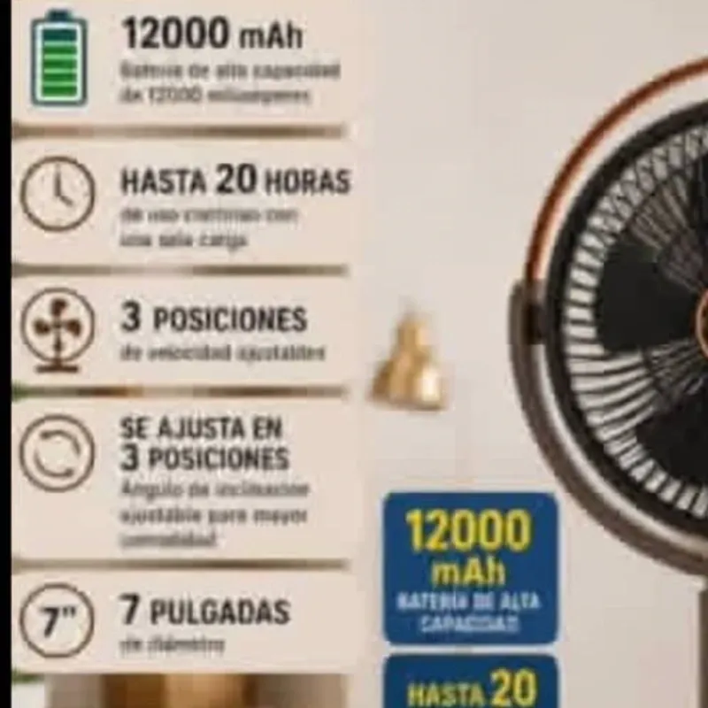 Ventilador recargable JYSUPER 🤑 12000 amperes