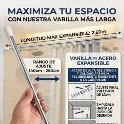 Palo de cortinero para baño