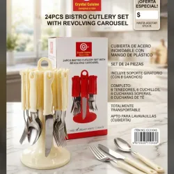 Set de cubiertos 24PCS Bistro Cutlery Set with Revolving Carousel.