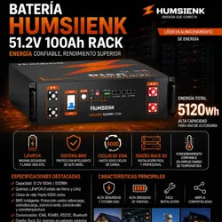 🔋 Batería Inteligente ECO - HUMSIENK 5.12 kWh | 51.2 V / 100 Ah