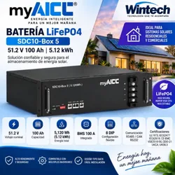 🔋 Batería Inteligente myAICL LiFePO₄ 5.12 kWh | 51.2 V / 100 Ah