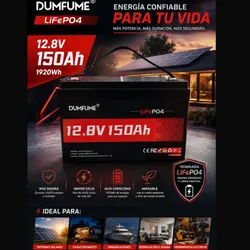 🔋 BATERÍA LiFePO₄ DUMFUME 12.8V 150Ah – IDEAL PARA INVERSORES