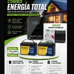 ⚡ COMBO #2 – RESPALDO DE ENERGÍA SUMRY 4000W + 2 BATERÍAS LiFePO₄ + TRANSFER SACO