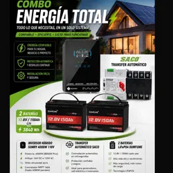 ⚡ COMBO #7 – RESPALDO DE ENERGÍA SUMRY 4000W + BATERÍAS LiFePO₄ + TRANSFER SACO