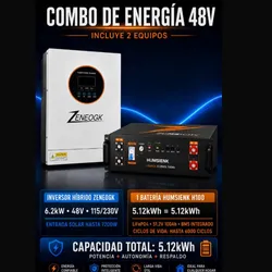 ⚡ Combo de Energía 48V — Inversor Híbrido 6.2 kW + Batería Inteligente 5.12 kWh