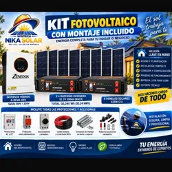 ☀️ Kit Fotovoltaico Completo 6.2 kVA + 10.24 kWh de Respaldo | Montaje Incluido