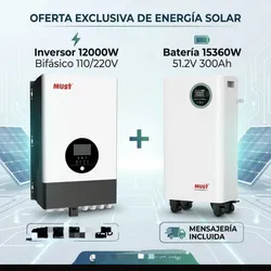 ⚡ Kit Solar MUST 12 kW + Batería 15.36 kWh