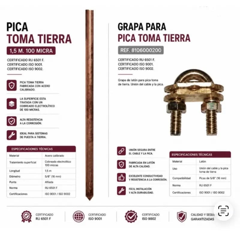 Picas de tierra con la grapa