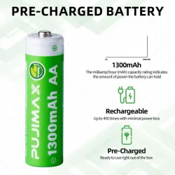 Pilas Recargables AAA 1350 mah PUJIMAX (2 Unidades)