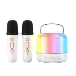 BOCINA KARAOKE CON 2 MICRÓFONOS Y6