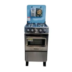 COCINA DE GAS CON 4 QUEMADORES Y 20" PLATEADA