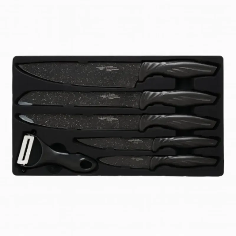 SET DE CUCHILLOS DE COCINA NEGROS