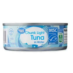 Great Value Atún Claro en Trozos en Agua, 142 G (5 oz)