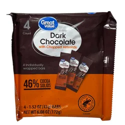 Great Value Chocolate Oscuro con Almendras