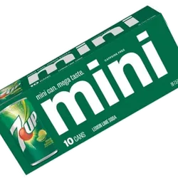 Mini latas 7 UP Cada , paquete de 10