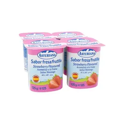 Yogur sabor fresa Asturiana (4 x 125 g / 4.40z)
