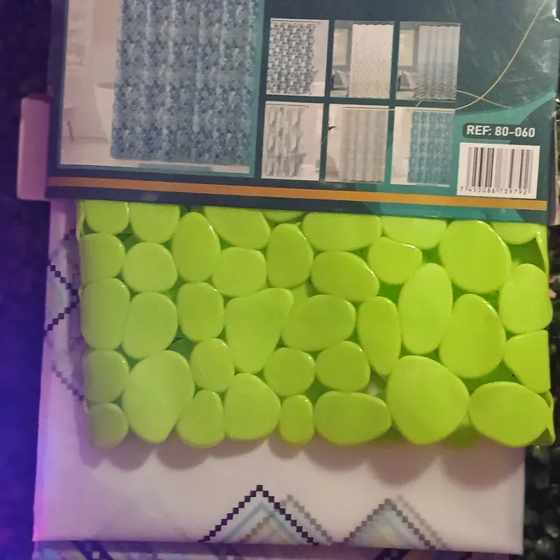 Cortinas de baño con alfombra antideslizante 