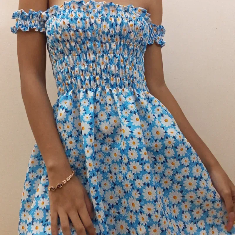 Vestido Fruncido a la mitad 