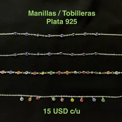 Manillas / tobilleras de plata 925