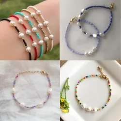 Pulseras de cuentas y algunas perlitas