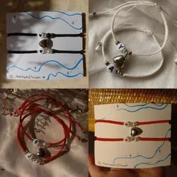 Pulseras de pareja con corazón imantado