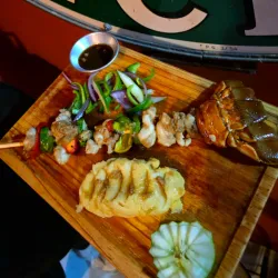 Brochetas de langosta