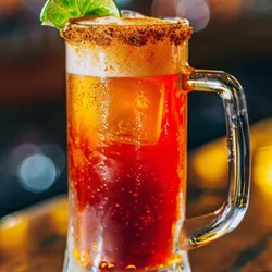 Michelada con cerveza Cristal