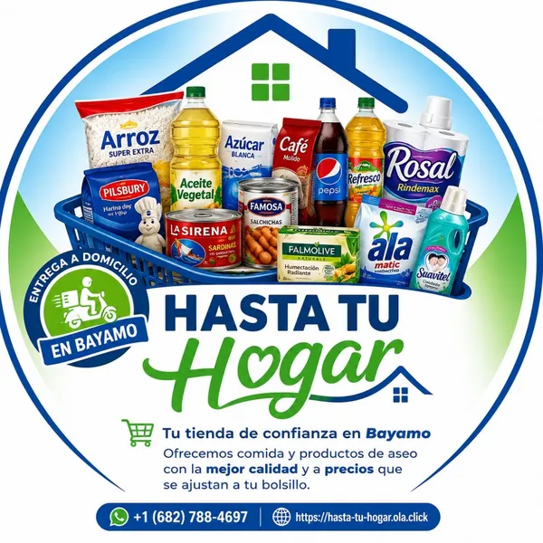 🍽🧼 Tu tienda de confianza en Bayamo 🍽🧼
Ofrecemos comida y productos de aseo con la mejor calidad y a precios que se ajustan a tu bolsillo. 🚚💨 ¡Llevamos tu pedido directamente hasta la puerta de tu casa en todo Bayamo!
✅ Variedad de productos
✅ Excelentes precios
✅ Entrega rápida y segura
Haz tu pedido hoy mismo y disfruta de la comodidad de comprar sin salir de casa. 🏡✨