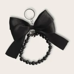 LLAVERO DE LAZO Y PERLA NEGRO