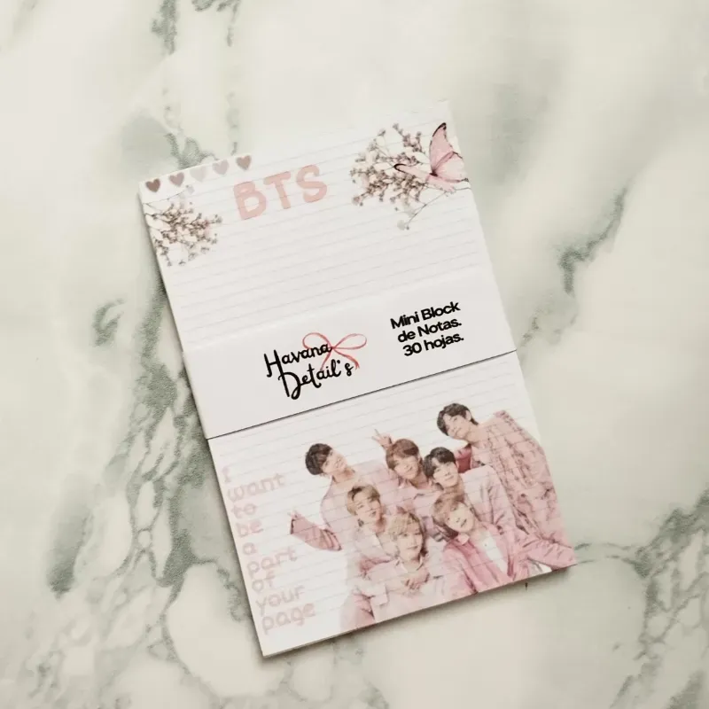 MINI BLOCK DE NOTAS BTS