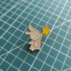 PIN CONEJO BLANCO CON ESTRELLA