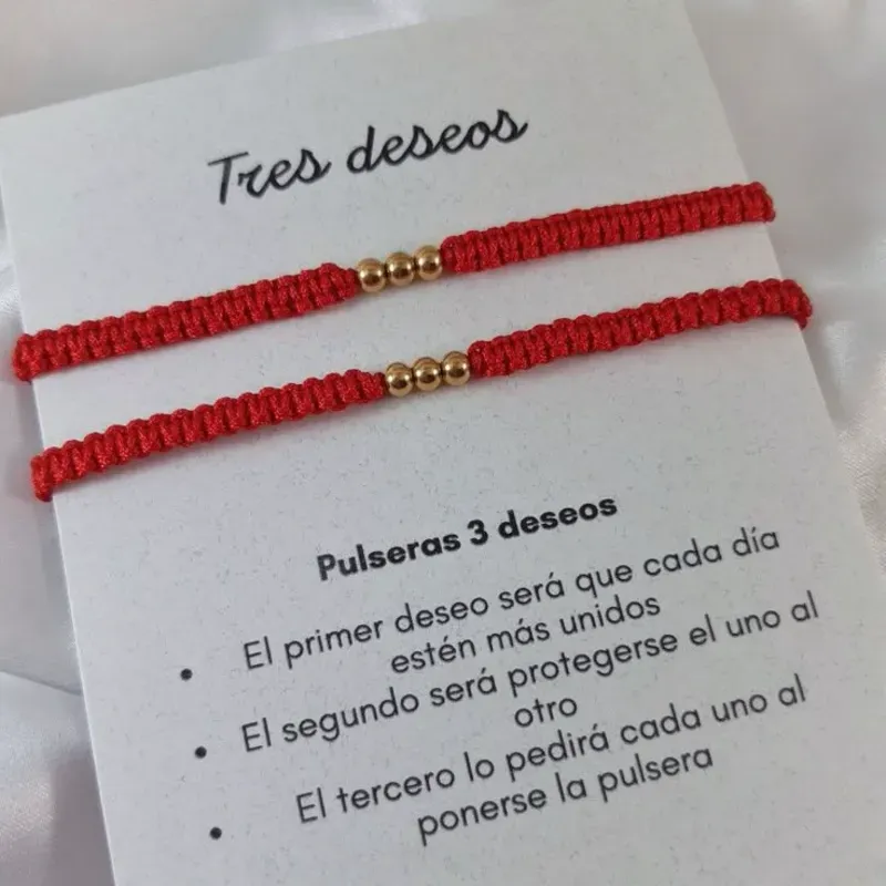 PULSERA  TRANZADA 3 DESEOS