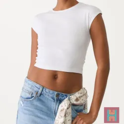 Camiseta básica ajustada crop 