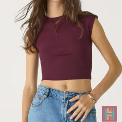 Camiseta básica ajustada crop