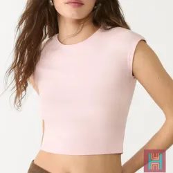 Camiseta básica ajustada crop