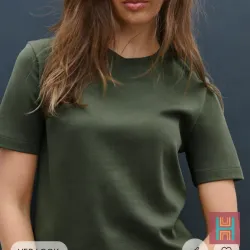 CAMISETA BÁSICA REGULAR FIT CUELLO REDONDO VERDE  0012