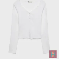 CAMISETA BOTONES BLANCO 0049