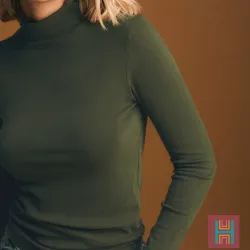 CAMISETA MANGA LARGA FRUNCE VERDE 0043