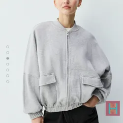 CHAQUETA BOMBER BOLSILLOS GRIS 0095