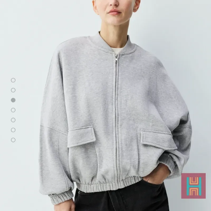 CHAQUETA BOMBER BOLSILLOS GRIS 0095