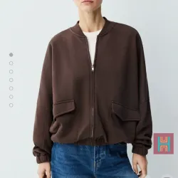 CHAQUETA BOMBER BOLSILLOS MARRÓN 0094
