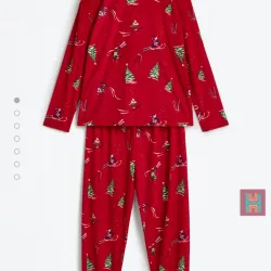CONJUNTO PIJAMA NAVIDAD ROJO 0111