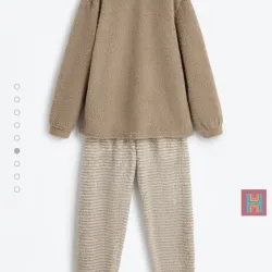 CONJUNTO PIJAMA PELITO BEIGE 0106