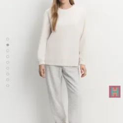 CONJUNTO PIJAMA PELUDO BLANCO 0107