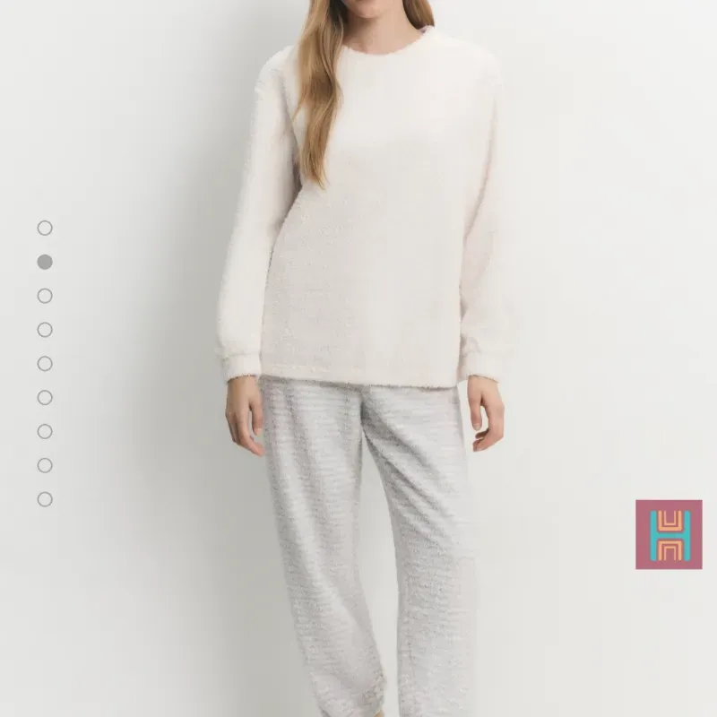 CONJUNTO PIJAMA PELUDO BLANCO 0107